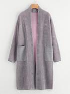 Shein Contrast Inside Sweater Coat