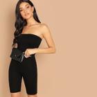 Shein Form Fitting Glitter Strapless Romper