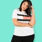 Shein Plus Color Block Cut And Sew Tee