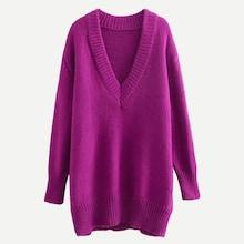 Shein Rib Trim Longline Sweater