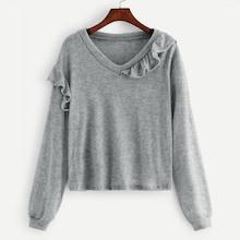 Shein Frill Trim V-neck Jumper