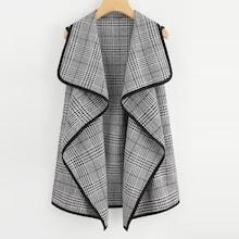Shein Plus Contrast Trim Plaid Coat