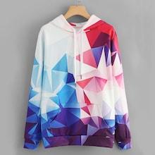 Shein Geometric Print Hoodie