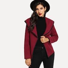 Shein Contrast Binding Self Tie Hooded Coat