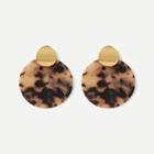 Shein Leopard Pattern Round Drop Earrings