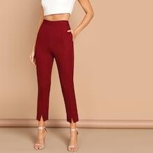 Shein Split Hem Solid Pants