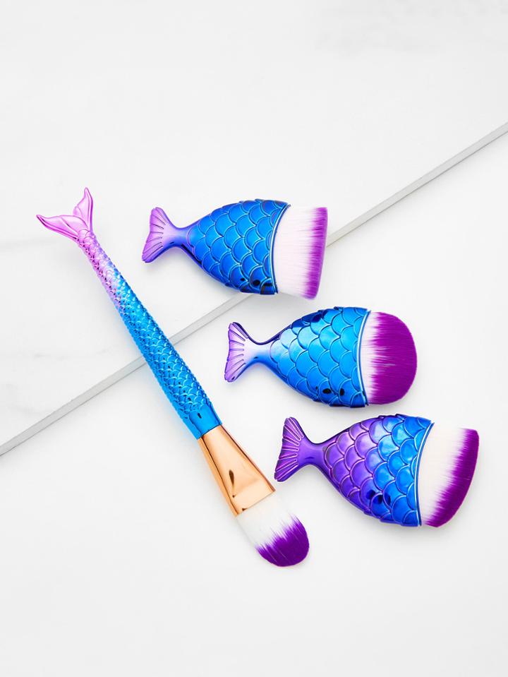 Shein Fish Shaped Handle Makeup Brush 4pcs