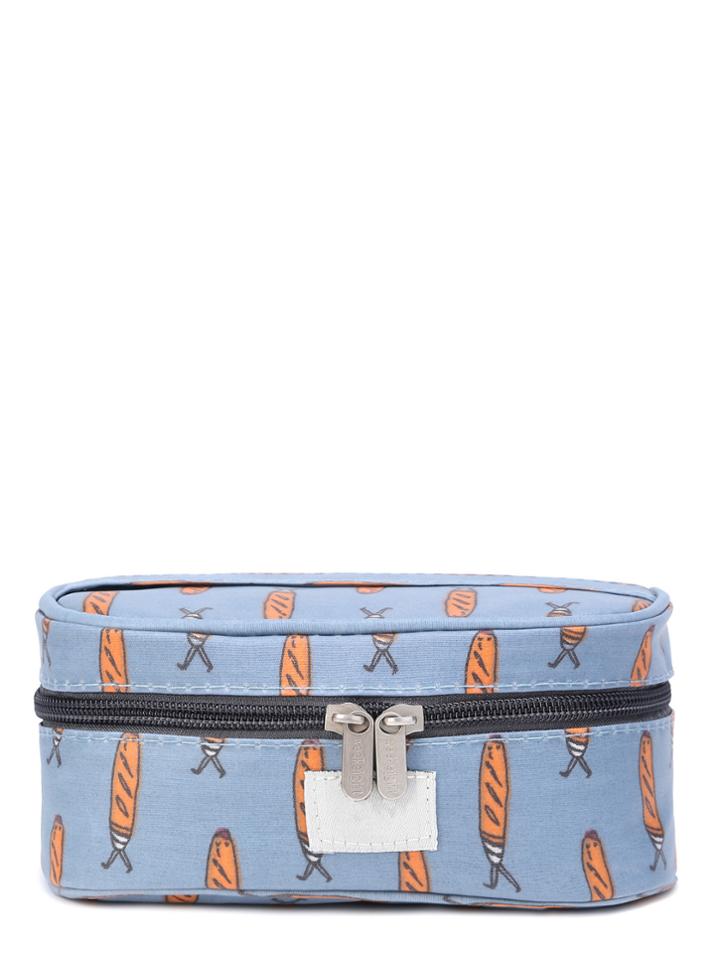 Shein Graphic Print Double Zipper Cosmetic Bag