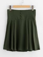 Shein Buttoned Wide Waistband Swing Skirt