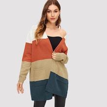 Shein Pocket Patched Cut-and-sew Cardigan