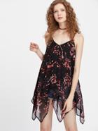 Shein Calico Print Crisscross Asymmetrical Hem Cami Top