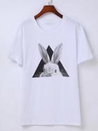 Shein Rabbit Print Short Sleeve Tee