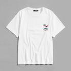 Shein Men Short Sleeve Embroidered Tee
