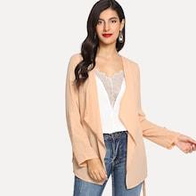 Shein Solid Tie Waist Coat
