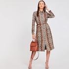 Shein Snake Skin Print Shirt Dress Without Belted