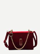 Shein Flap Suede Crossbody Bag With Chain Handle