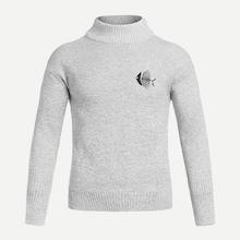 Shein Men Cat & Fish Bone Pattern High Neck Jumper