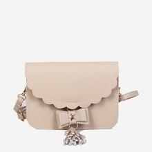 Shein Kids Scalloped Trim Tassel Decor Bag