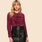 Shein 70s Buttoned Ruffle Embellished Blouse
