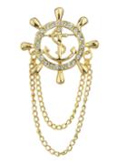 Shein Gold Plated Long Chain Brooch
