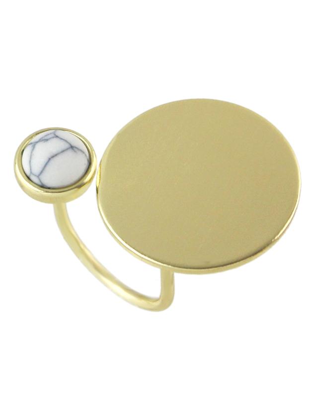 Shein Gold Latest Big Round Surface Cuff Ring For Women