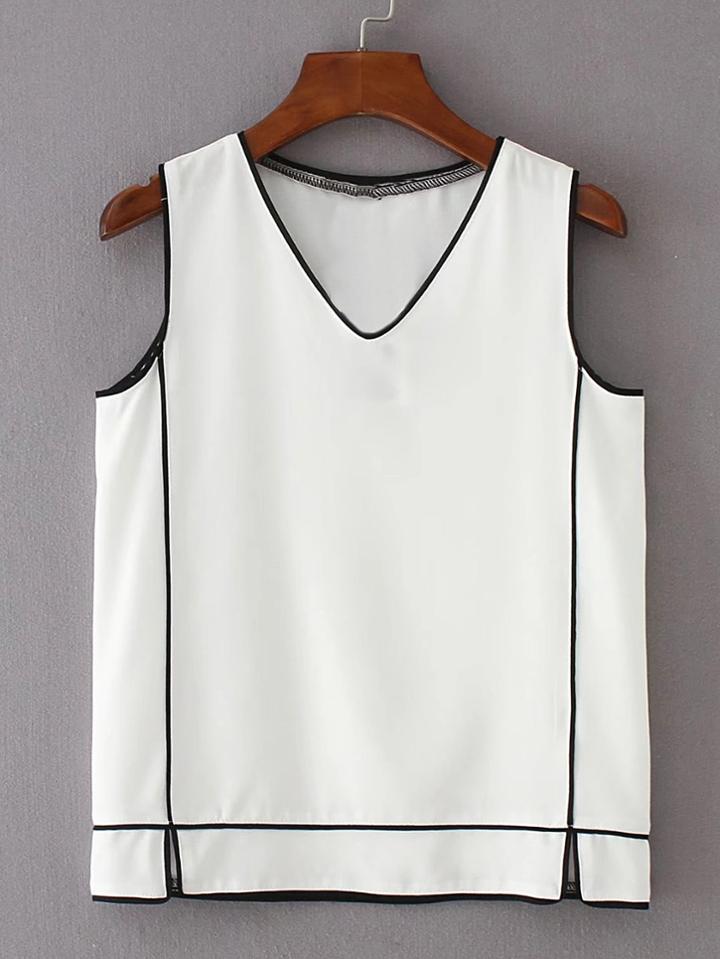 Shein Contrast Binding Sleeveless Top
