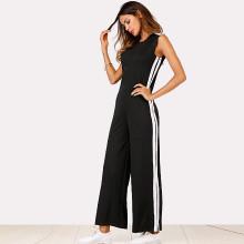 Shein Contrast Striped Side Jumpsuit