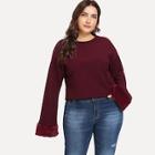 Shein Plus Solid Round Neck Sweatshirt