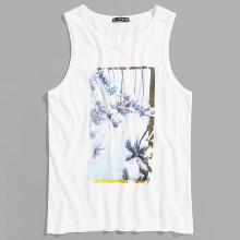 Shein Men Coconut Tree Print Tank Top