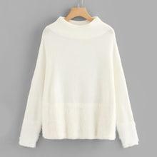 Shein Fluffy Cuff And Hem Funnel Neck Sweater