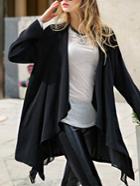 Shein Black Open Front Loose Coat