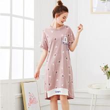 Shein Bear Print Split Side Night Dress