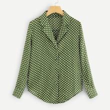 Shein Polka Dot Single-breasted Blouse