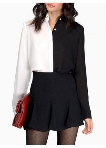 Rosewe Trendy Color Black Long Sleeve Shirt For Woman