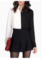 Rosewe Trendy Color Black Long Sleeve Shirt For Woman