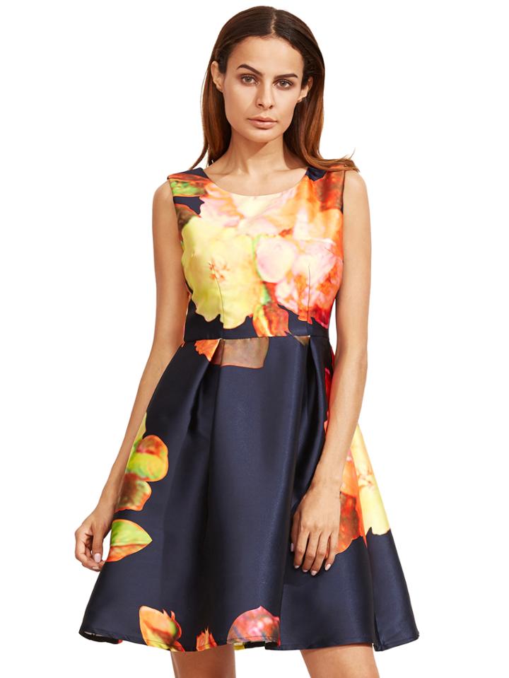 Shein Floral Sleeveless Vest Dress