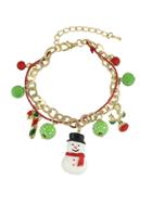 Shein New Christmas Gift Colorful Balls Snowman Deer Charms Bracelet