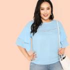 Shein Plus Lace Detail Layered Flounce Sleeve Top