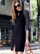 Shein Black Round Neck Length Sleeve Bodycon Dress