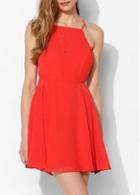 Rosewe New Arrival Orange Strap Design Open Back Dress