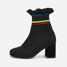 Shein Frill Trim Detail Chunky Boots