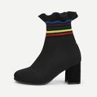Shein Frill Trim Detail Chunky Boots