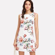 Shein A Line Floral Sleeveless Dress