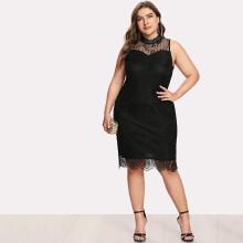 Shein Plus Floral Lace Sweetheart Dress