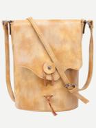 Shein Yellow Faux Leather String Closure Bucket Bag