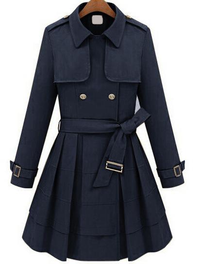 Shein Double Breasted Epaulet Frock Coat