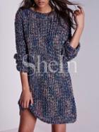 Shein Multicolor Long Sleeve Round Neck Sweater