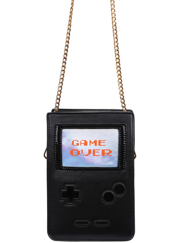 Shein Black Zipper Game Chain Small Bag