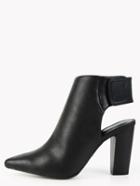 Shein Heel Cut Out Pointed Ankle Boots Black