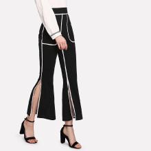 Shein Contrast Trim Split Side Pants